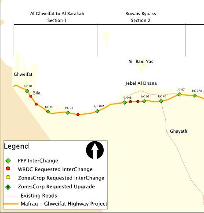 Mappa Autostrada Mafraq–Ghweifat - Map Highway Mafraq–Ghweifat - p1